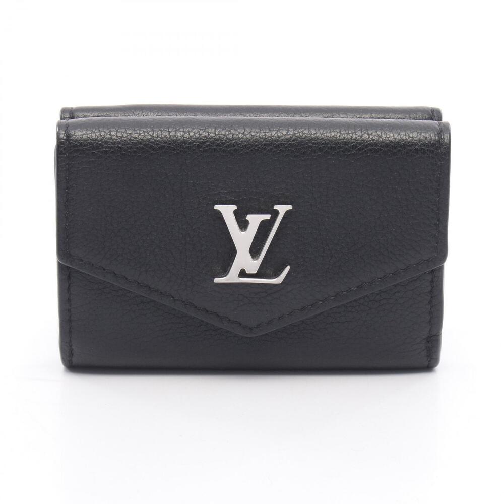 Louis Vuitton Portefeuille Lock Trifold Wallet Leather Noir Black